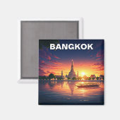 Bangkok Thailand Wat Arun Sunset Magnet (Vorderseite/Rückseite)