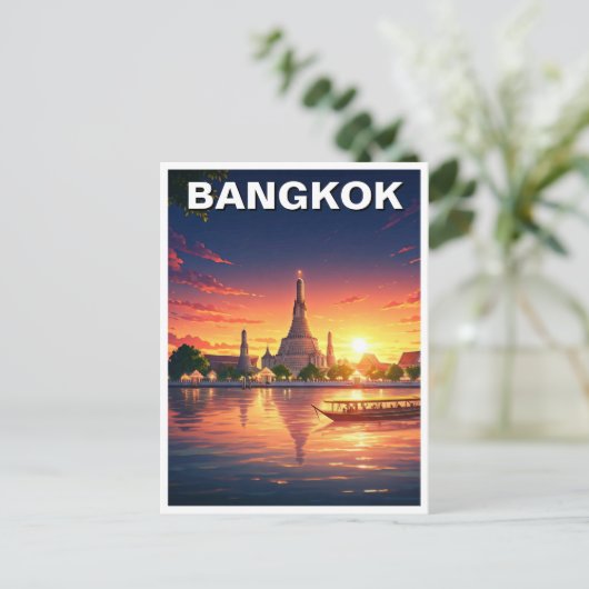 Bangkok Thailand Wat Arun Sunset Postkarte (Stehend Vorderseite)