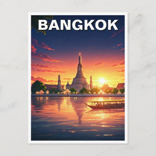 Bangkok Thailand Wat Arun Sunset Postkarte (Vorderseite)