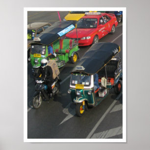 Bangkok Verkehr ... Tuk Tuk Racing Poster
