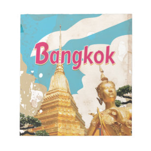 Bangkok Vintage Reiseplakat Notizblock