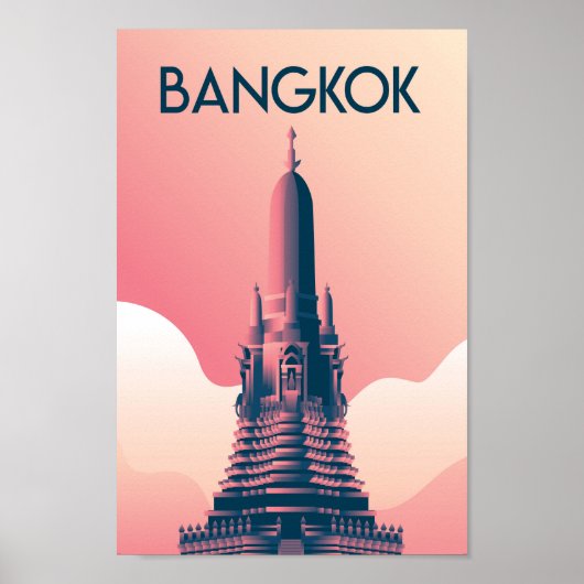 Bangkok Vintage Reiseplakat Poster (Vorne)
