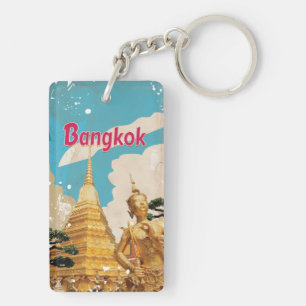 Bangkok Vintage Reiseplakat Schlüsselanhänger