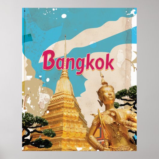 Bangkok Vintage Travel Poster (Vorne)
