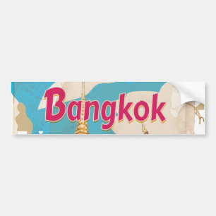 Bangkok Vintage Travel Poster Autoaufkleber