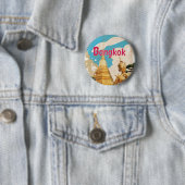 Bangkok Vintage Travel Poster Button (Beispiel)