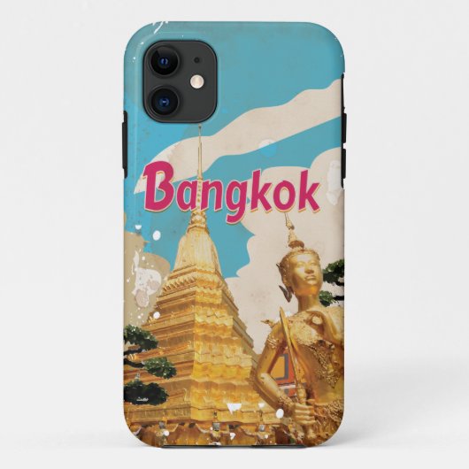 Bangkok Vintage Travel Poster Case-Mate iPhone Hülle (Rückseite)