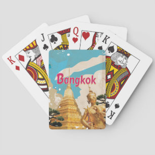 Bangkok Vintage Travel Poster Spielkarten