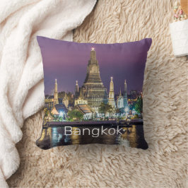 Bangkok Wat Arun Sunset BKK Thailand Souvenir Kissen