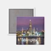 Bangkok Wat Arun Sunset BKK Thailand Souvenir Magnet (Vorderseite/Rückseite)