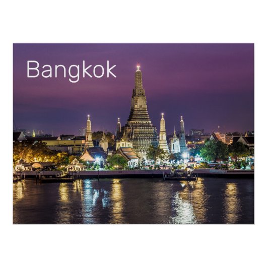 Bangkok Wat Arun Sunset BKK Thailand Souvenir Poster (Vorderseite)