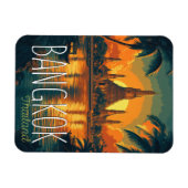 Bangkok, Wat Arun Temple Retro Travel Magnet (Horizontal)