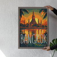 Bangkok, Wat Arun Temple Retro Travel