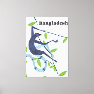 Bangladesch-Affe Vintage-Urlaubsposter Leinwanddruck