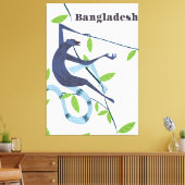 Bangladesch-Affen-Vintages Urlaubspopster Leinwanddruck (Insitu (Wohnzimmer))