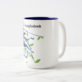 Bangladesch-Affen-Vintages Urlaubspopster Zweifarbige Tasse (VorderseiteRechts)