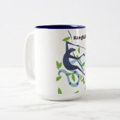 Bangladesch-Affen-Vintages Urlaubspopster Zweifarbige Tasse (Vorderseite Links)
