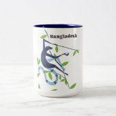 Bangladesch-Affen-Vintages Urlaubspopster Zweifarbige Tasse (Mittel)