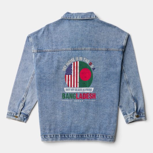 Bangladesch American Patriot Heart kommt aus Bangl Jeansjacke (Rückseite)