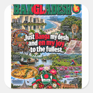 Bangladesch-Aufkleber Quadratischer Aufkleber