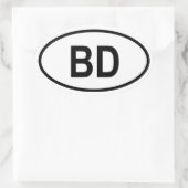 Bangladesch "BD" Ovaler Aufkleber (Tasche)