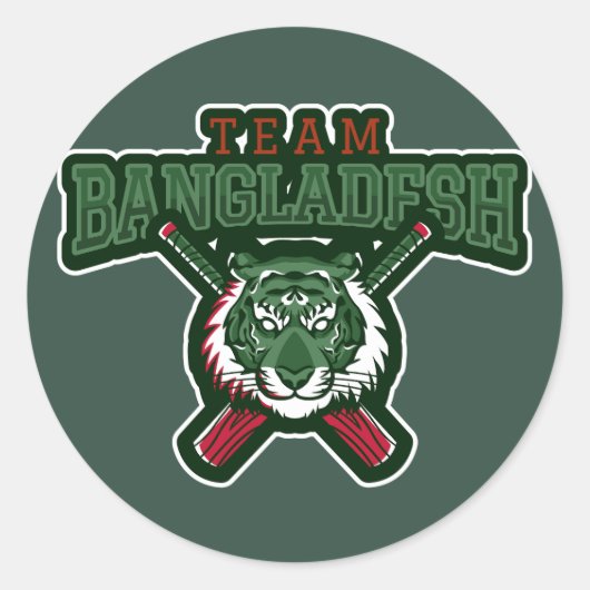 Bangladesch-Cricket Runder Aufkleber (Vorderseite)