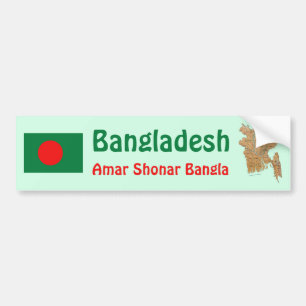 Bangladesch-Flagge + Karte Aufkleber Autoaufkleber