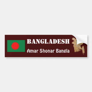Bangladesch-Flagge + Karten-Autoaufkleber Autoaufkleber