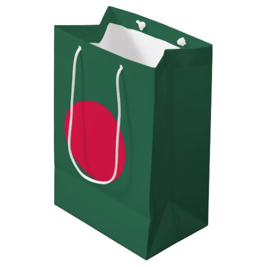 Bangladesch-Flagge Mittlere Geschenktüte (Vorderseite Schrägansicht)