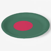 Bangladesch-Flagge Pappteller (Schrägansicht)