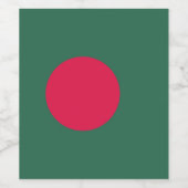 Bangladesch-Flagge Weinetikett (Einzelnes Label)