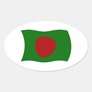 Bangladesch-Flaggen-Aufkleber Ovaler Aufkleber