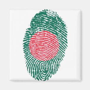 Bangladesch Flaggen Fingerprint Landespreis Magnet