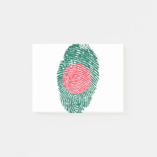 Bangladesch Flaggen Fingerprint Landespreis Post-it Klebezettel