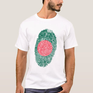 Bangladesch Flaggen Fingerprint Landespreis T-Shirt