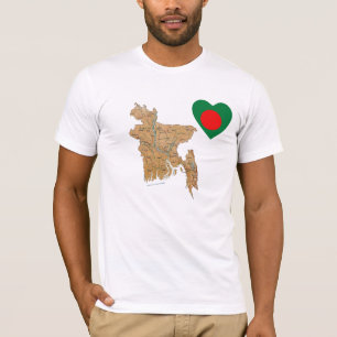 Bangladesch Flaggenherz und T - Shirt