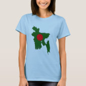 Bangladesch-Flaggenkarte T-Shirt (Vorderseite)