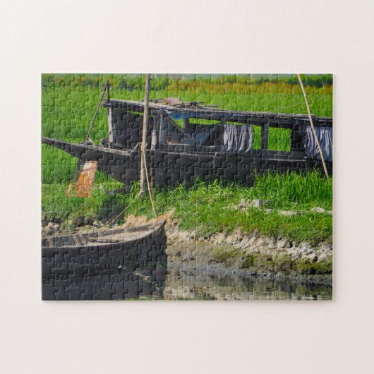 Bangladesch-Flussboote. Puzzle (Horizontal)