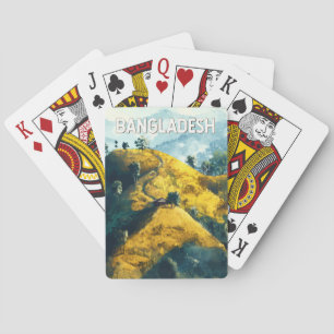 Bangladesch Illustration Reise Kunst Vintage Spielkarten