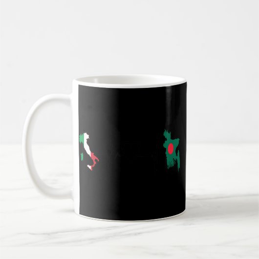 Bangladesch Italien Flagge Bangladesch Italienisch Kaffeetasse (Links)
