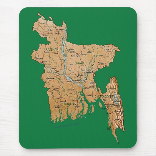 Bangladesch-Karte Mousepad (Vorne)