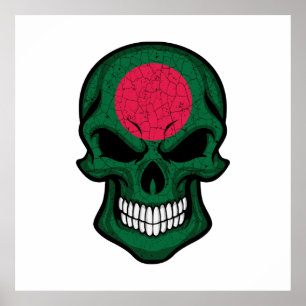 Bangladesch lächelt die Schädelflagge Poster