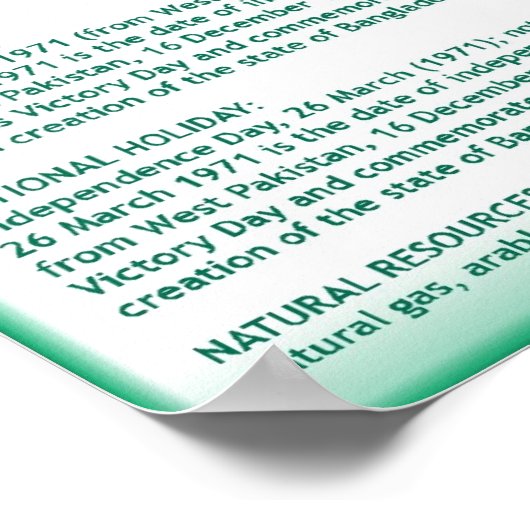 Bangladesch Poster (Ecke)