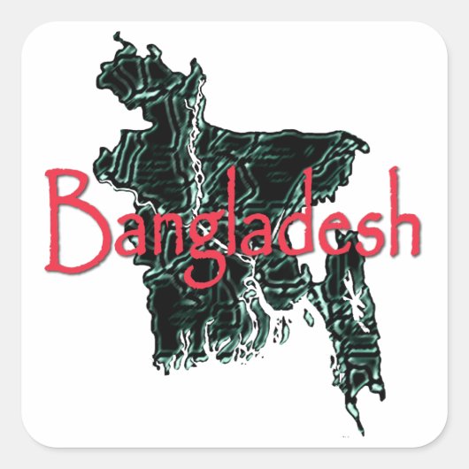 Bangladesch Quadratischer Aufkleber (Vorderseite)