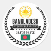 Bangladesch Runder Aufkleber (Vorderseite)