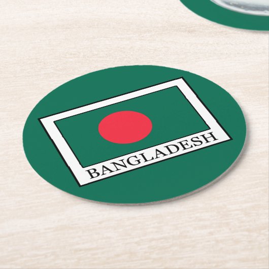Bangladesch Runder Pappuntersetzer (Angewinkelt)