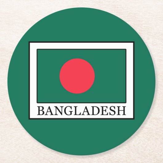 Bangladesch Runder Pappuntersetzer (Vorderseite)
