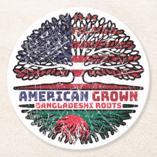 Bangladesch - USA USA USA USA Runder Pappuntersetzer