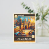 Bangladesch | Vintage Malerei Postkarte (Stehend Vorderseite)