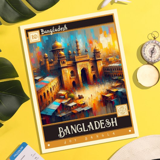 Bangladesch | Vintage Malerei Postkarte